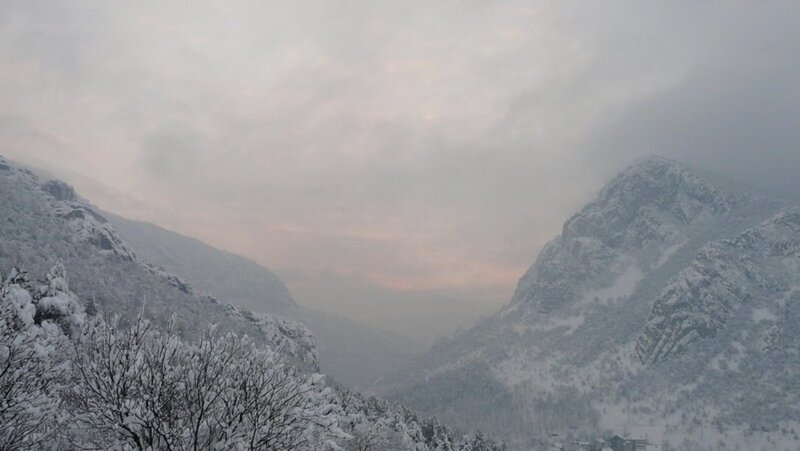 Snow-covered Mountains — White