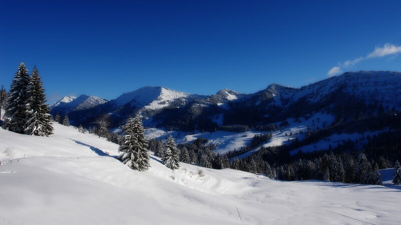 Snow-covered Mountains — Winter, Photograph