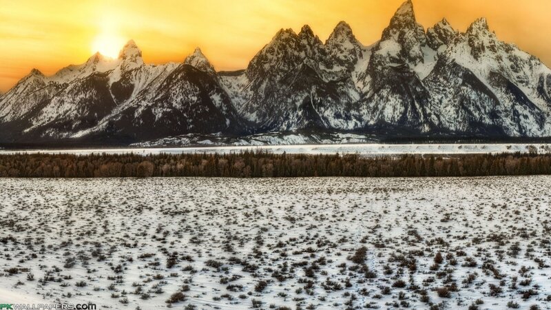 Snow-covered Mountains — Yellow, Dramatic