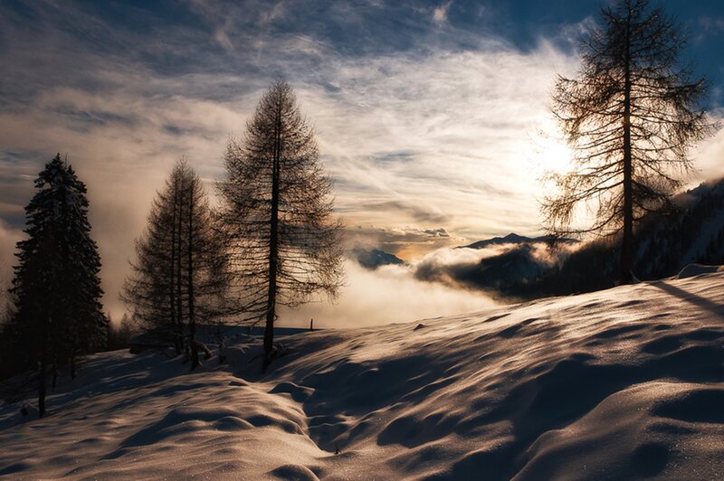 Snow-covered Mountainside