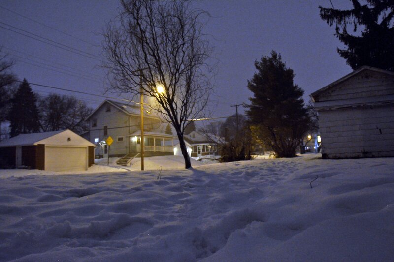 Snow-covered Neighborhood — White