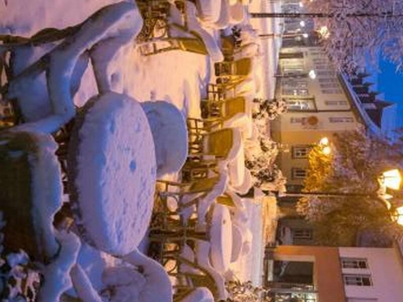 Snow-covered Outdoor Seating