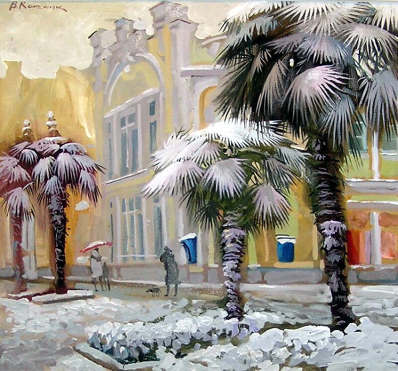 Snow-covered Palm Trees