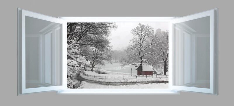 Snow-covered Park Scene
