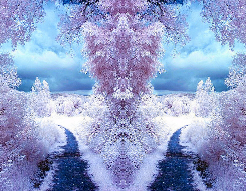 Snow-covered Path — White, Serene, Winter, Digital Art
