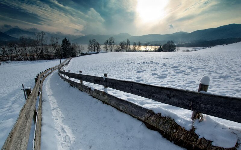 Snow-covered Path with Fence