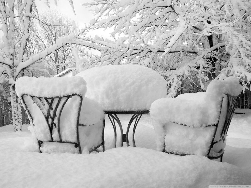 Snow-covered Patio Furniture — Black
