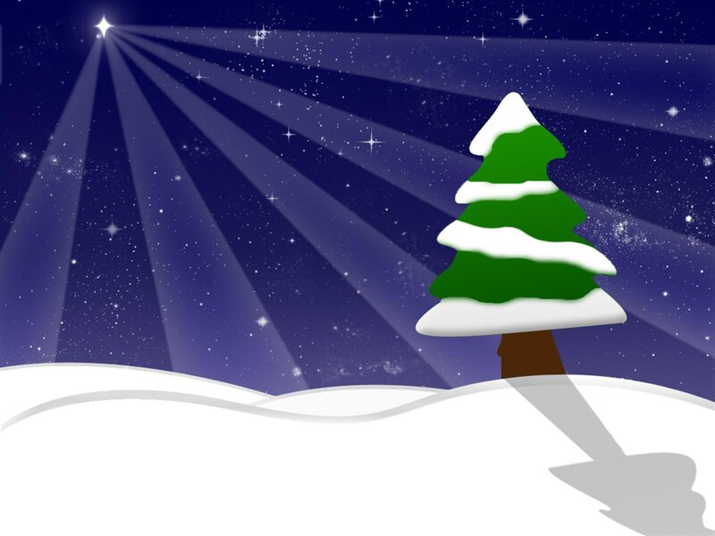 Snow-covered Pine Tree — Green
