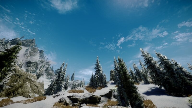 Snow-covered Pine Trees — Blue, Serene, Winter, 3d Render, Mountain
