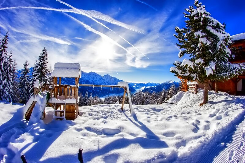 Snow-covered Playground