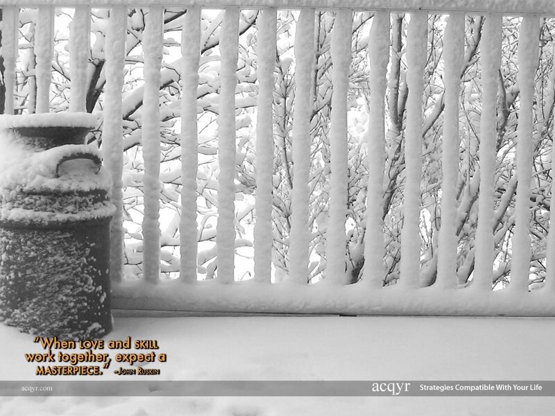 Snow-covered Porch Railing