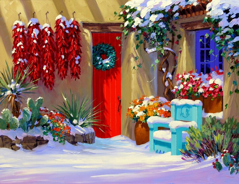 Snow-covered Porch