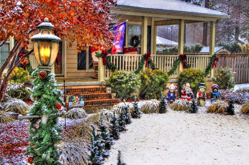 Snow-covered Porch — White