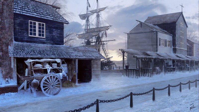 Snow-covered Port Town