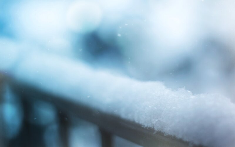 Snow-covered Railing — White