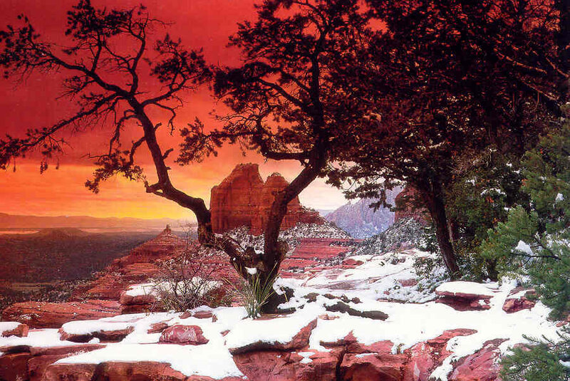 Snow-covered Red Rocks