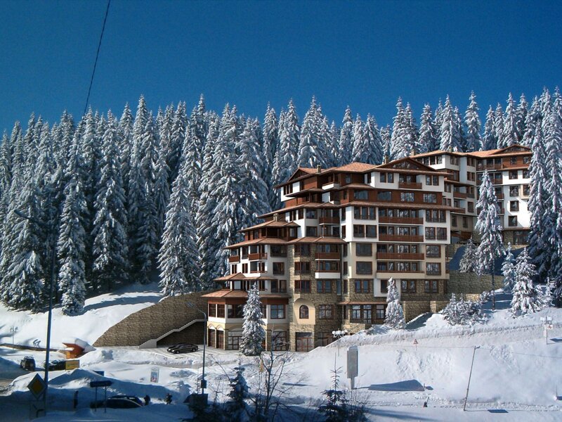 Snow-covered Resort Building