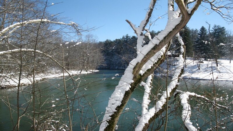 Snow-covered River — Blue