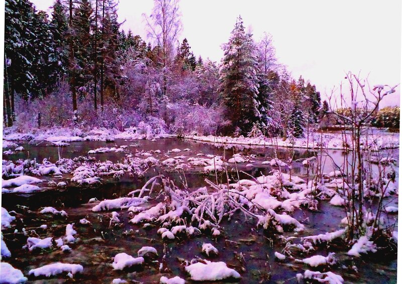 Snow-covered River — Purple