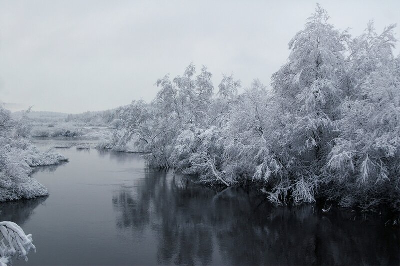 Snow-covered River — White, Cold