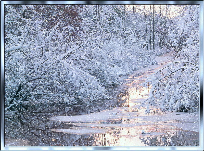 Snow-covered River — White