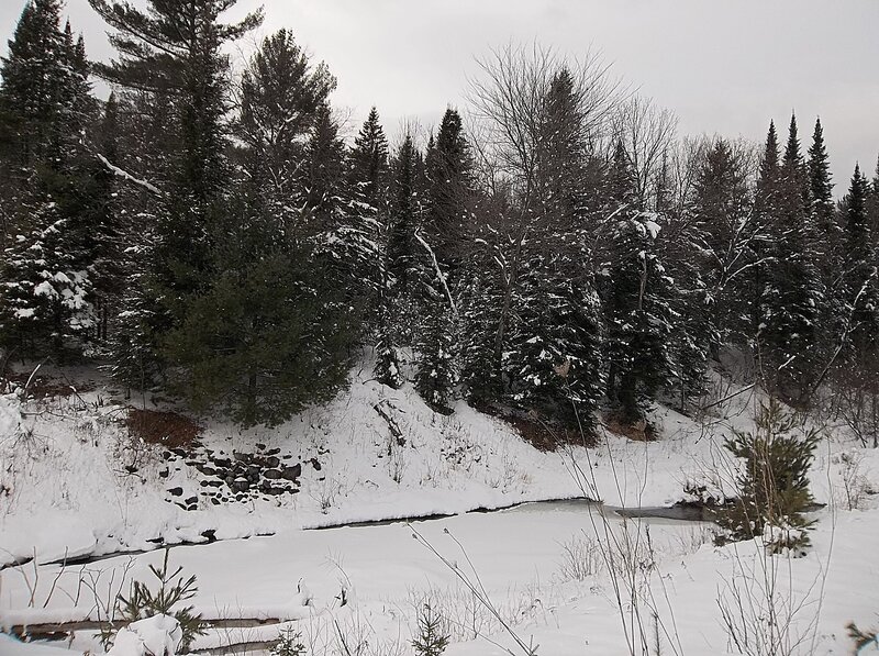 Snow-covered Riverbank — White, Cold, Winter