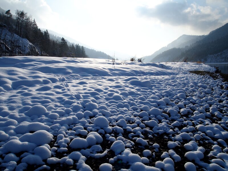 Snow-covered Riverbed