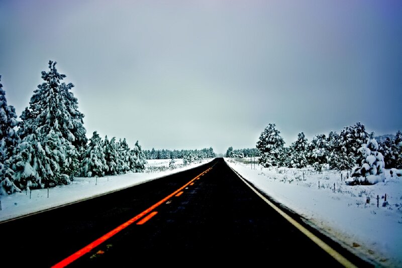 Snow-covered Road — Black, Cold