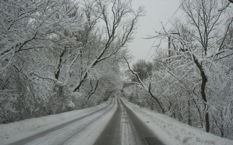 Snow-covered Road — White, Cold