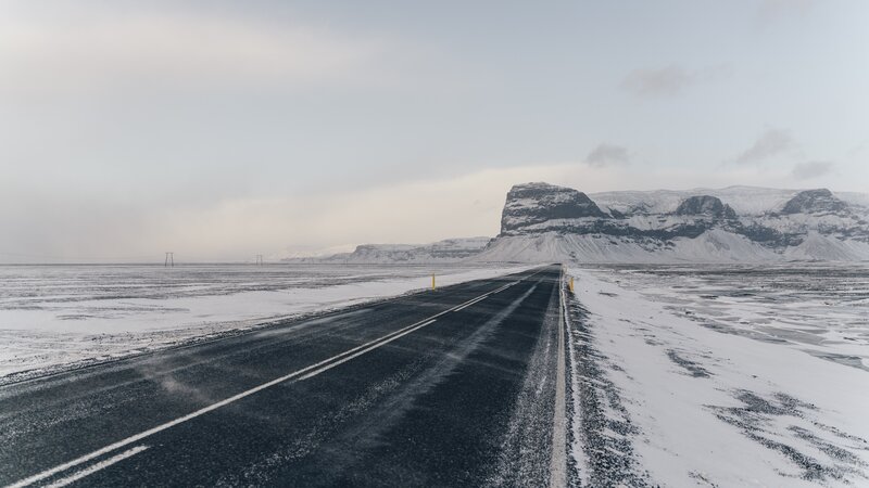 Snow-covered Road — White, Desolate