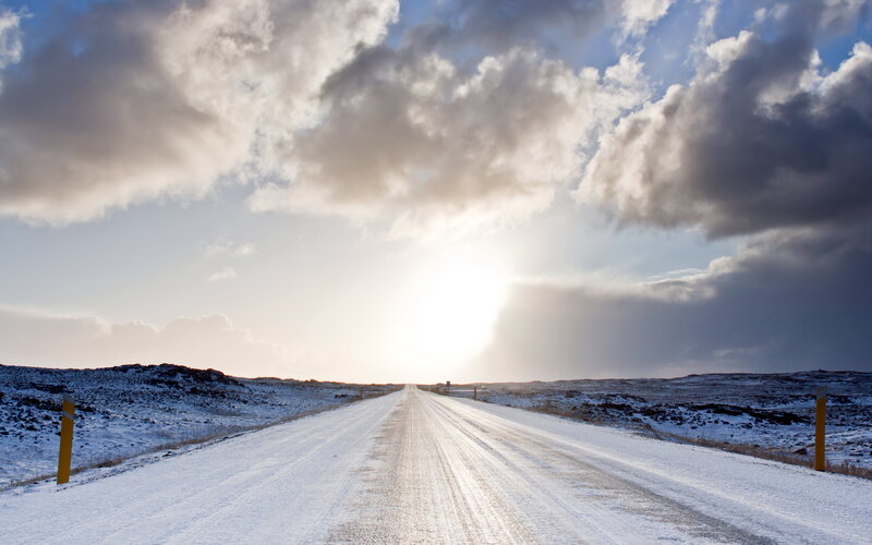 Snow-covered Road — White, Dramatic