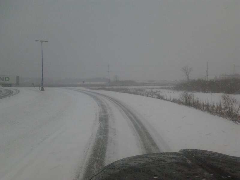 Snow-covered Road — White, Dreary, Winter