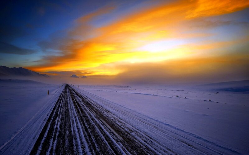 Snow-covered Road — Yellow
