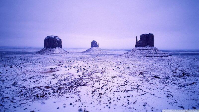 Snow-covered Rock Formations — Purple