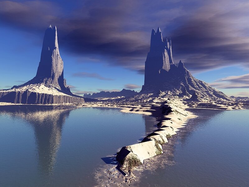 Snow-covered Rock Spires