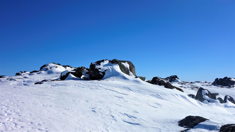 Snow-covered Rocks — Blue, Serene