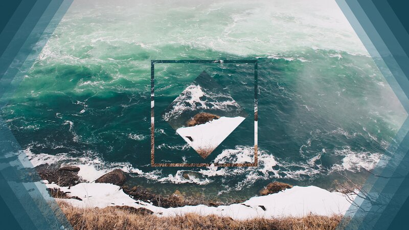 Snow-covered Rocks by Ocean