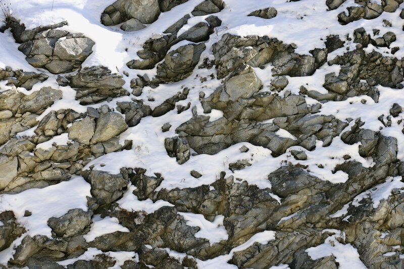 Snow-covered Rocks — Gray