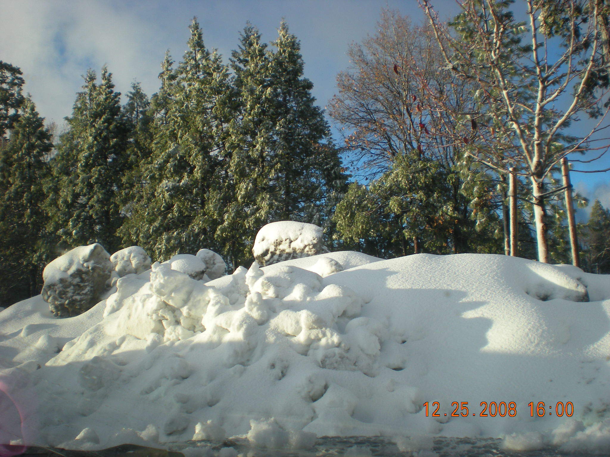 Snow-covered rocks in winter