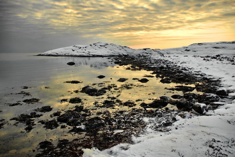 Snow-covered Rocky Shore