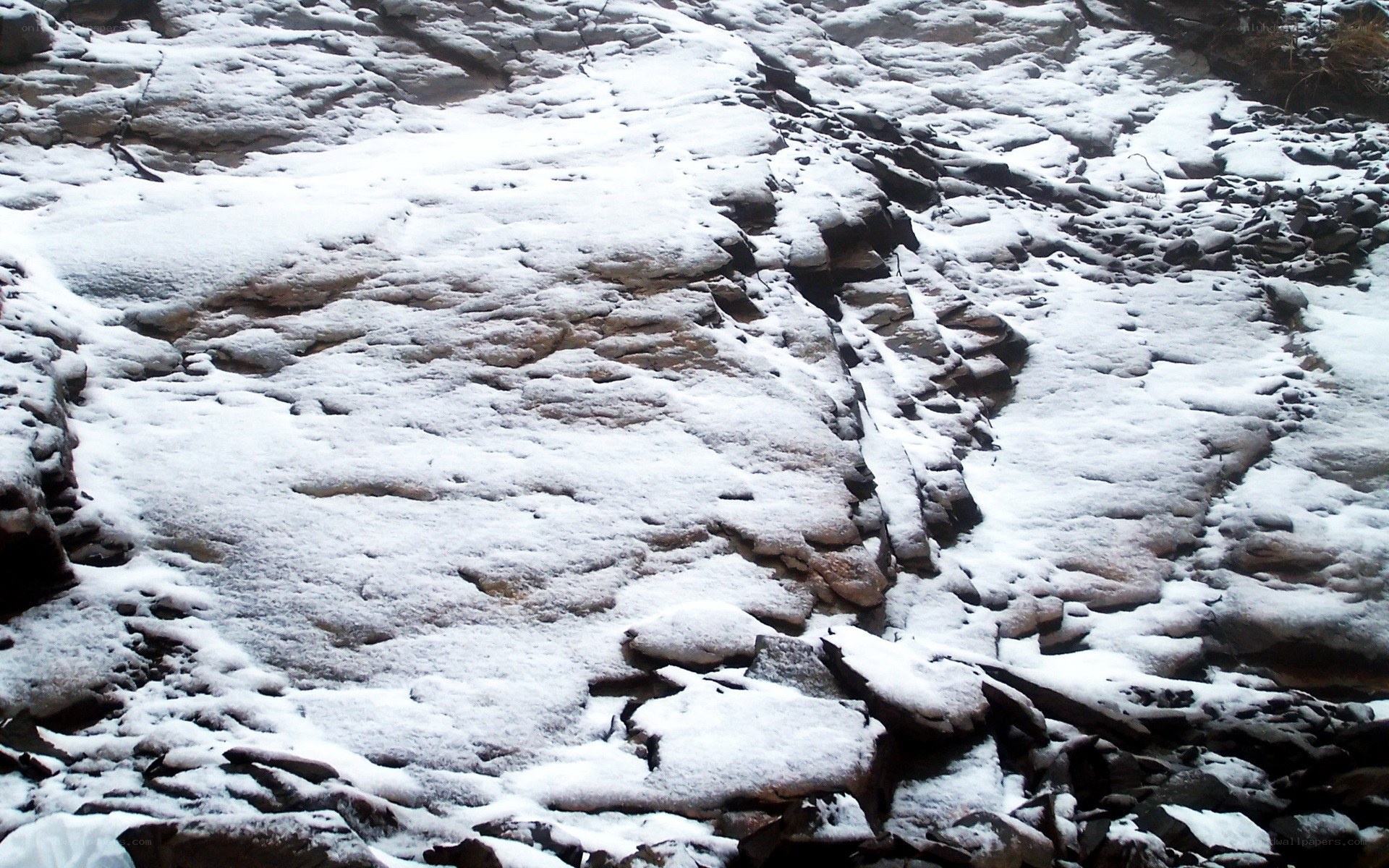 Snow-covered rocky terrain
