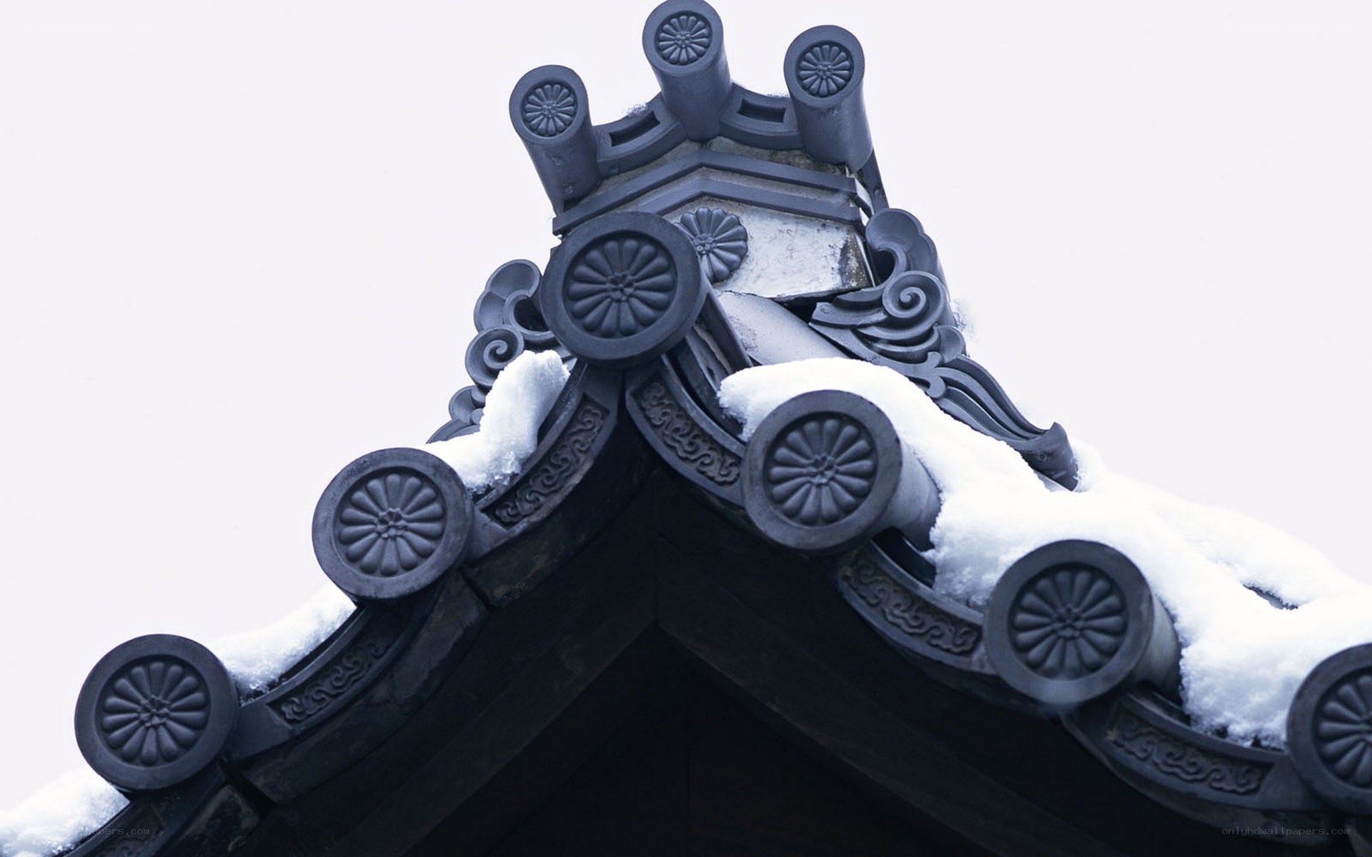 snow-covered roof eaves