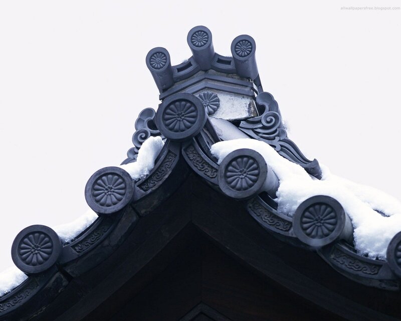 snow-covered roof eaves