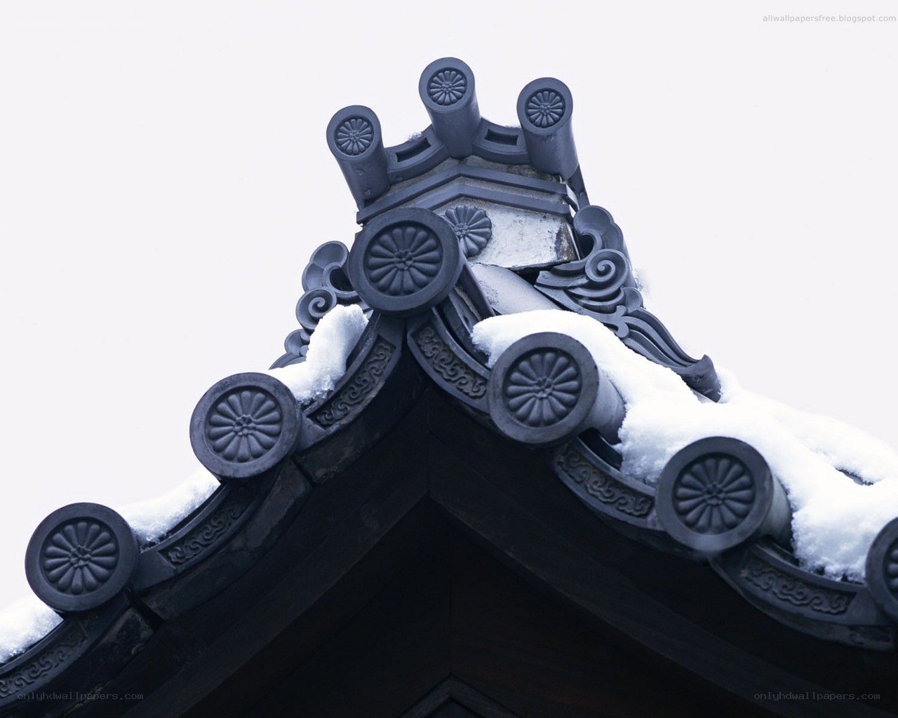 snow-covered roof eaves
