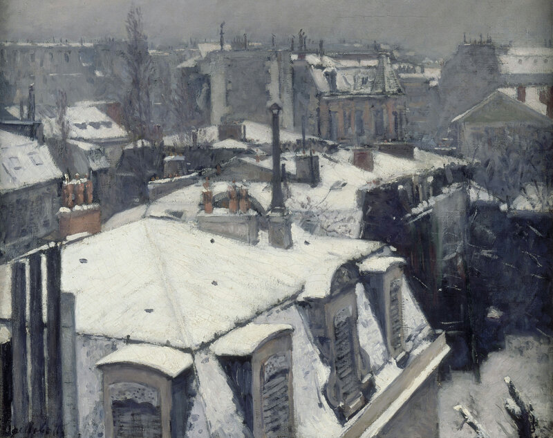 Snow-covered Rooftops — White, Cold