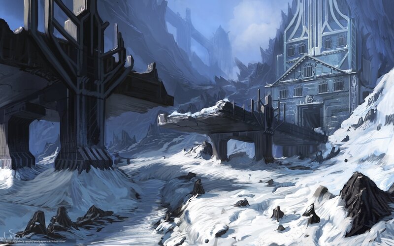 Snow-covered Ruins — Blue