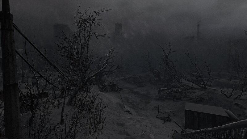 Snow-covered Ruins — Gray, Desolate, Bleak