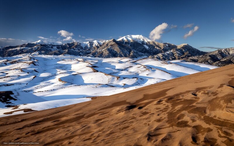 Snow-covered Sand Dunes — Blue