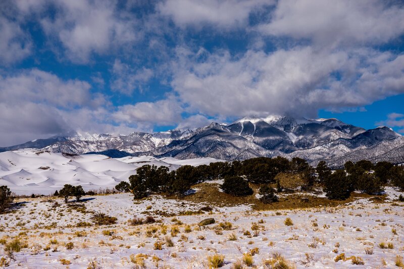 Snow-covered Sand Dunes — White