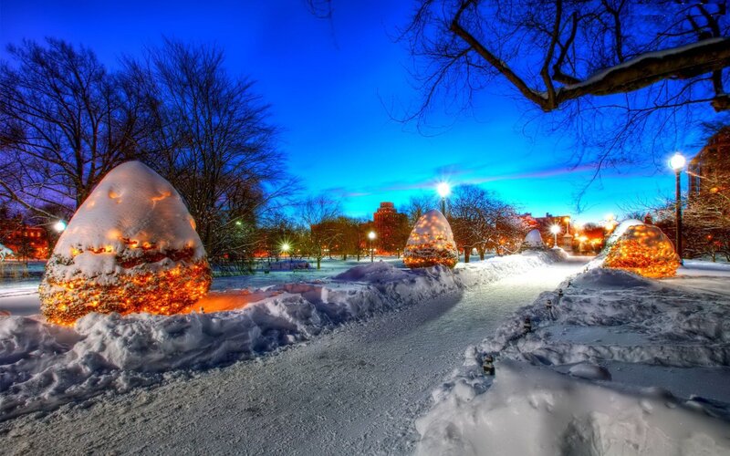 Snow-covered Sculptures — Blue